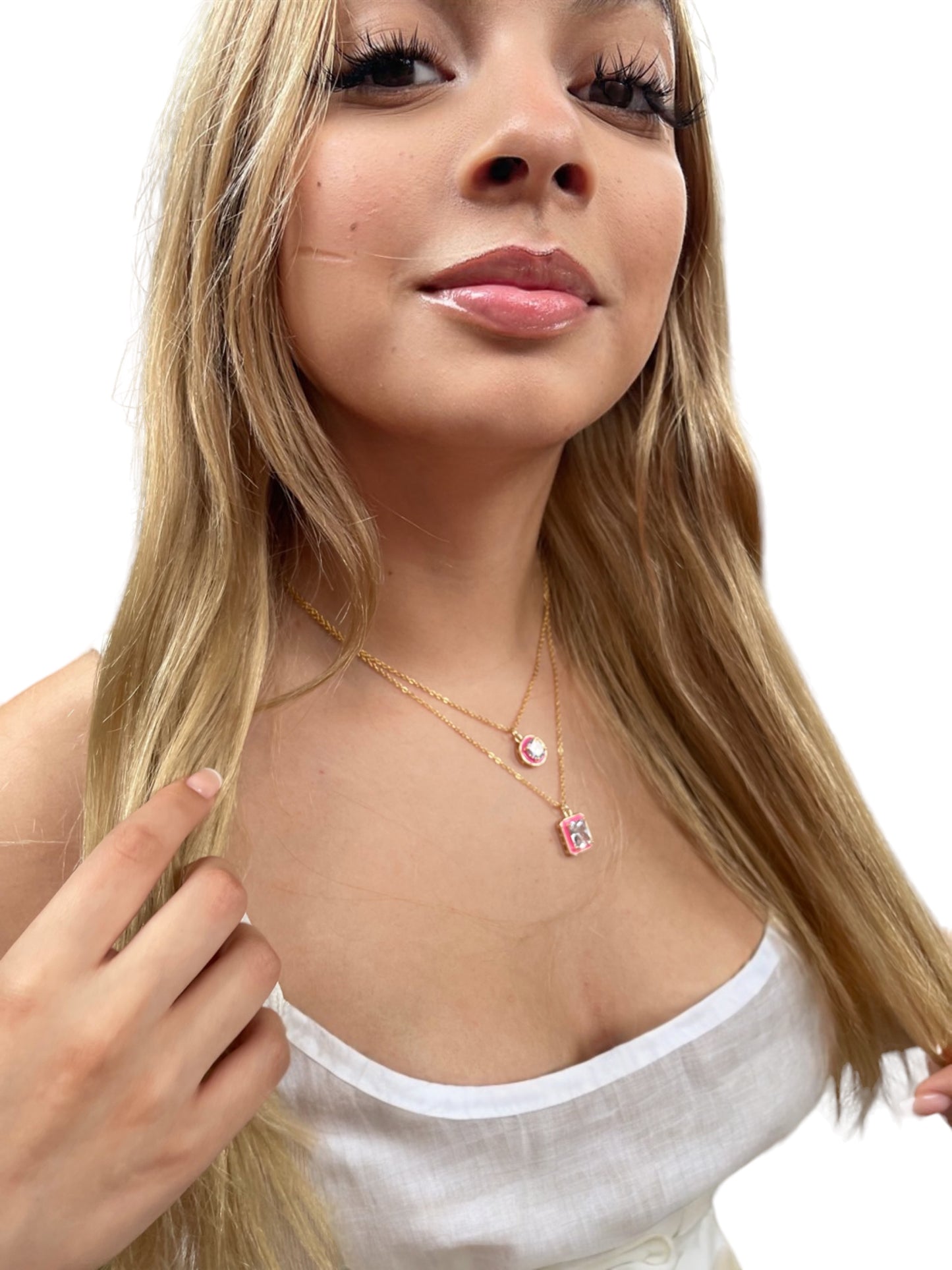 Fancy Pink Pendant Necklace