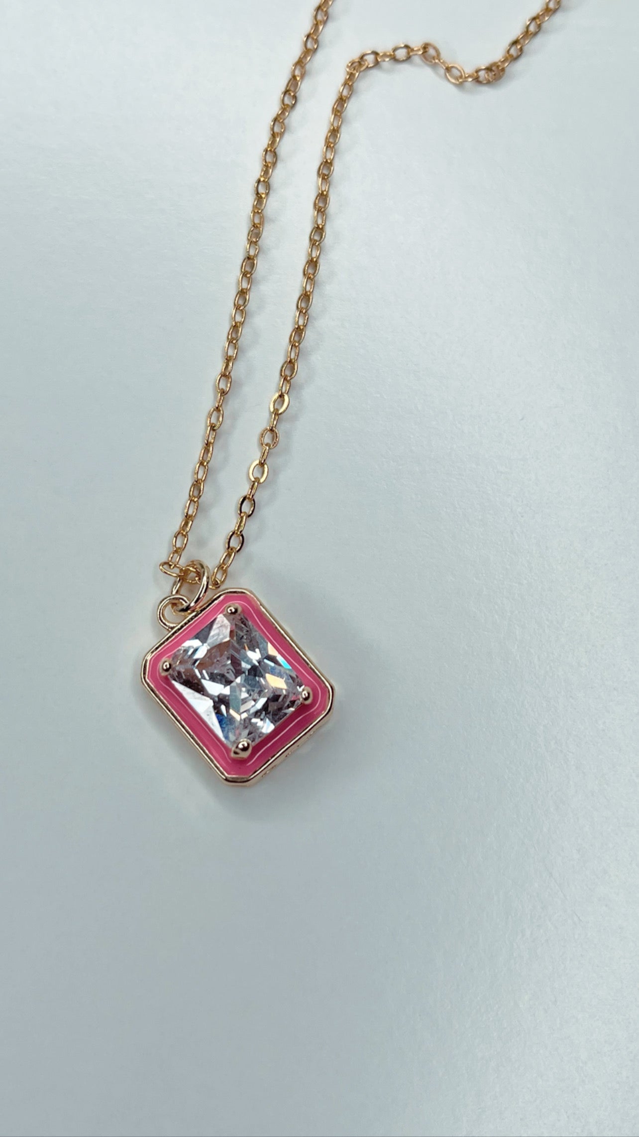 Fancy Pink Pendant Necklace