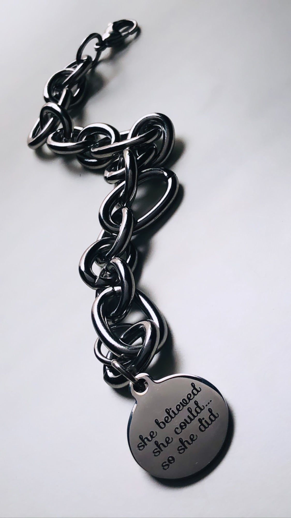 “She Did” Statement Bracelet