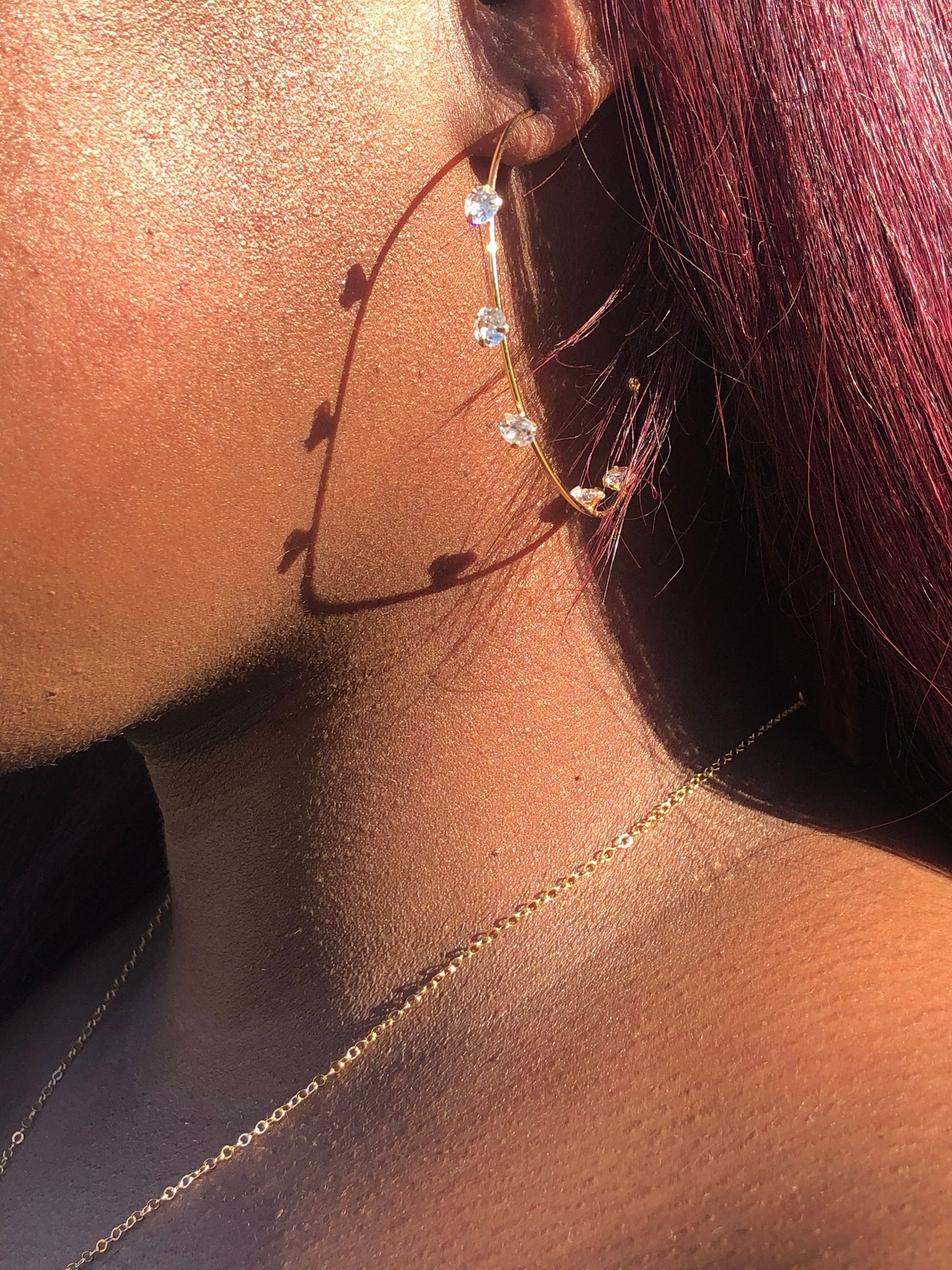 Diamond Studded Hoops