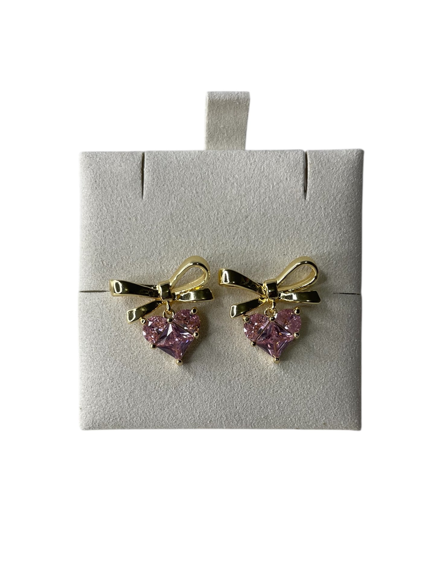 Pink at Heart Ribbon Earrings