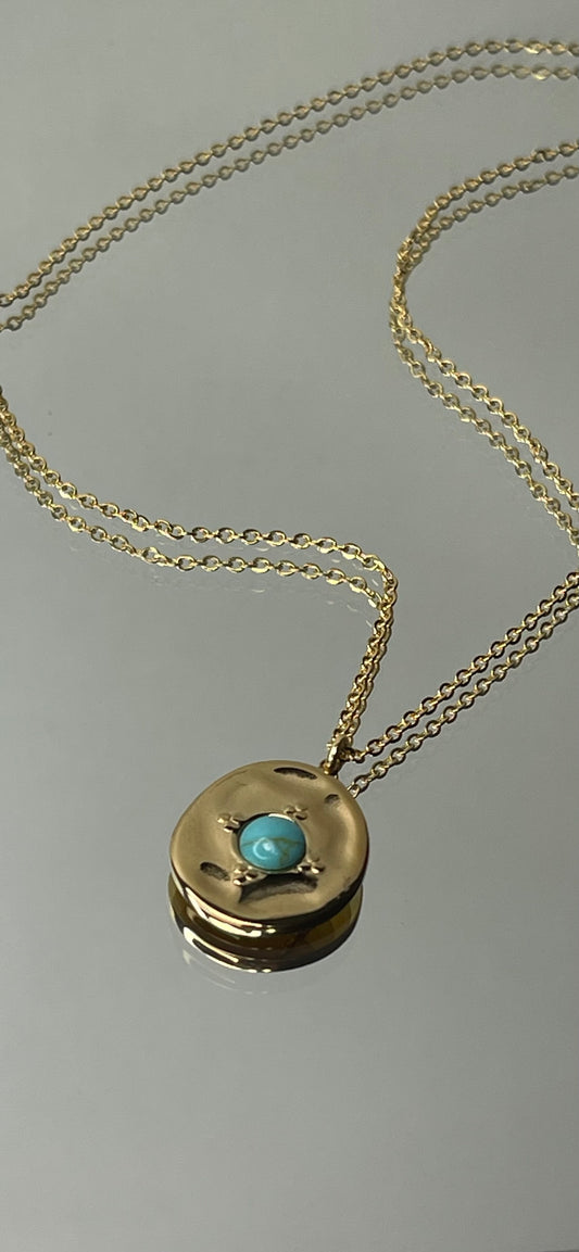 Turquoise Inlay Pendant Necklace