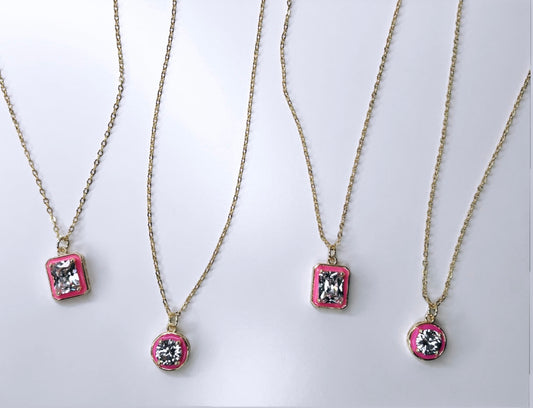 Fancy Pink Pendant Necklace