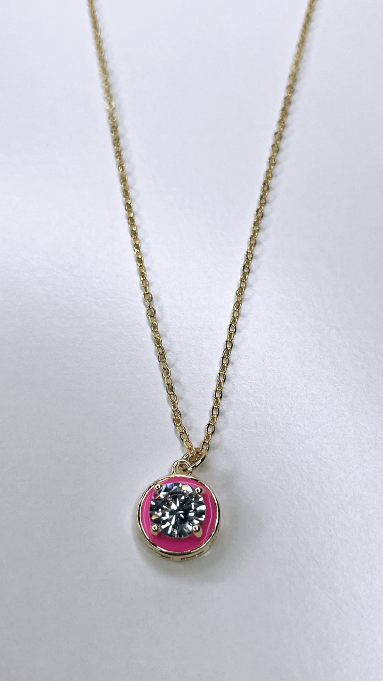 Fancy Pink Pendant Necklace