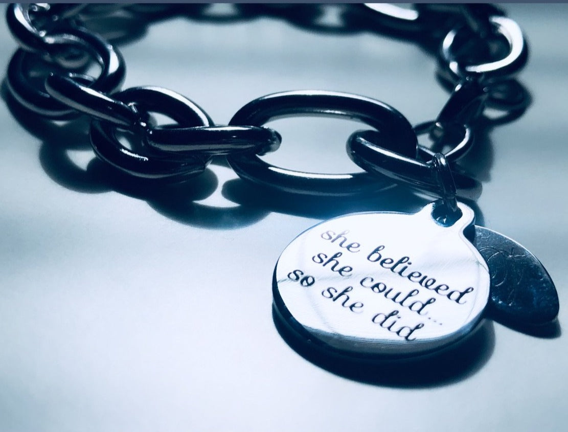 “She Did” Statement Bracelet